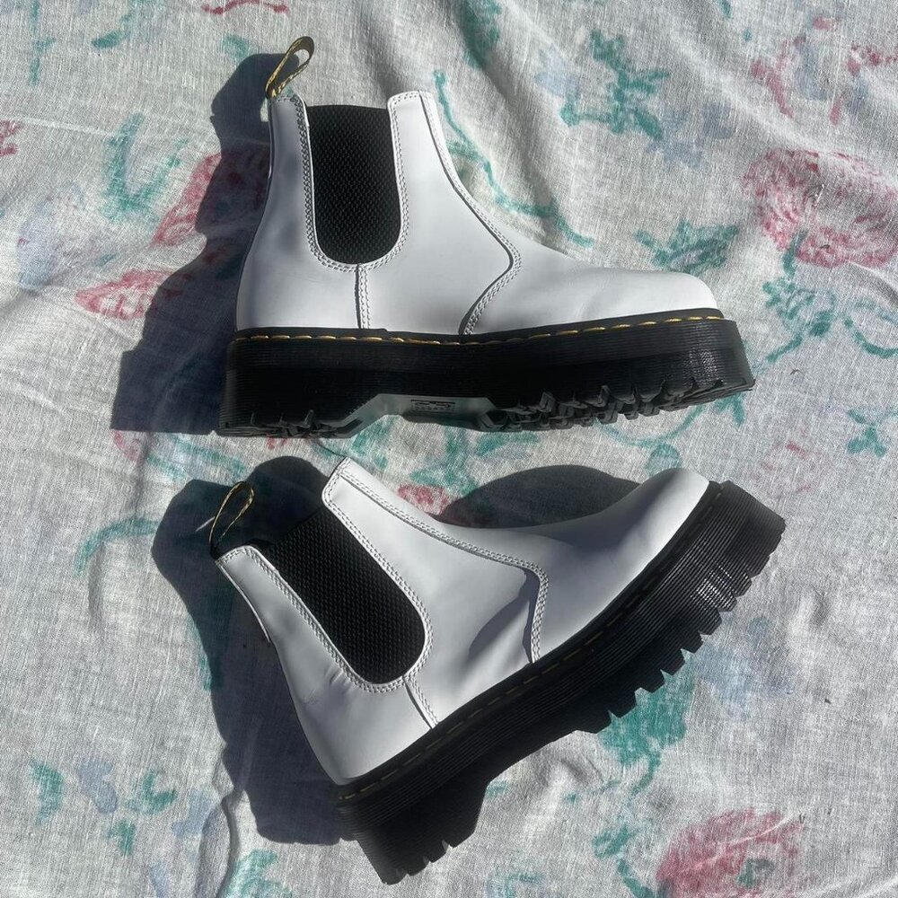 white platform chelsea boot dr. martens
